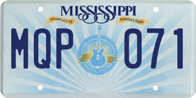 MS license plate MQP071