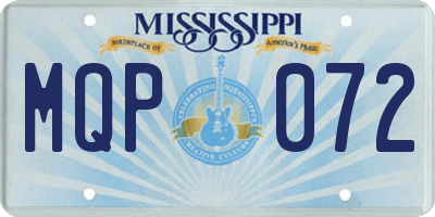 MS license plate MQP072