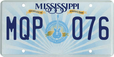 MS license plate MQP076