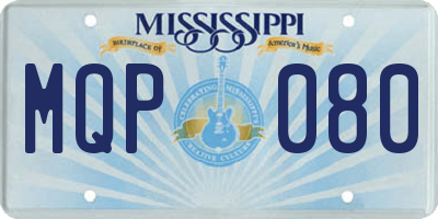 MS license plate MQP080