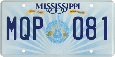 MS license plate MQP081