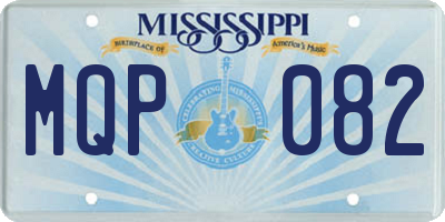 MS license plate MQP082