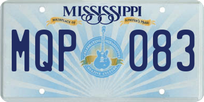 MS license plate MQP083