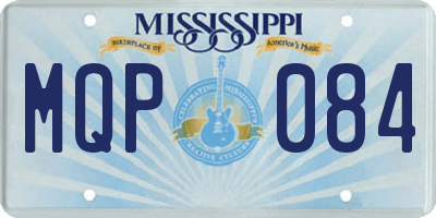 MS license plate MQP084