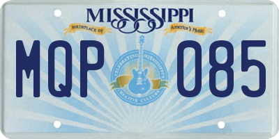MS license plate MQP085