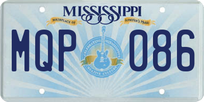 MS license plate MQP086
