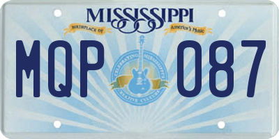 MS license plate MQP087