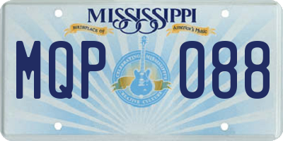 MS license plate MQP088