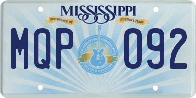 MS license plate MQP092