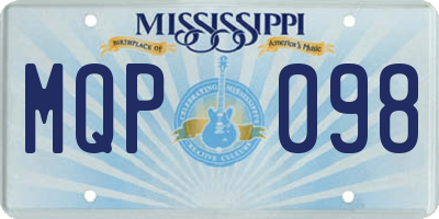 MS license plate MQP098