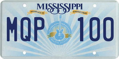 MS license plate MQP100