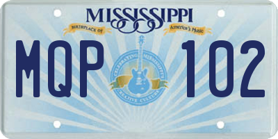 MS license plate MQP102
