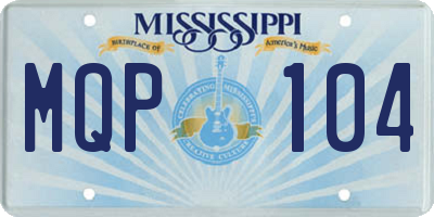 MS license plate MQP104