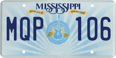 MS license plate MQP106