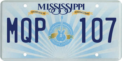 MS license plate MQP107
