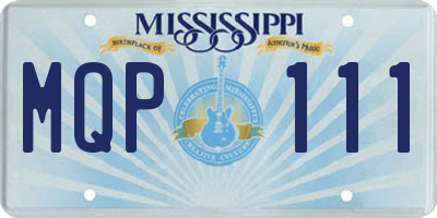 MS license plate MQP111