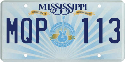 MS license plate MQP113