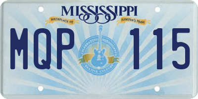 MS license plate MQP115