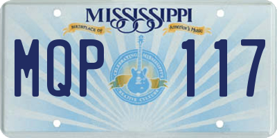 MS license plate MQP117