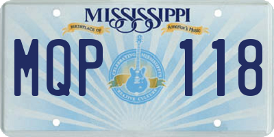 MS license plate MQP118