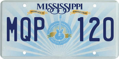 MS license plate MQP120