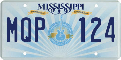 MS license plate MQP124