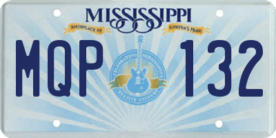 MS license plate MQP132