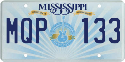 MS license plate MQP133