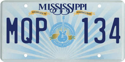 MS license plate MQP134