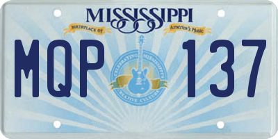 MS license plate MQP137