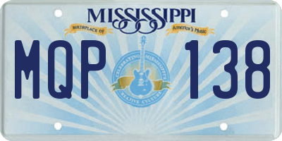 MS license plate MQP138