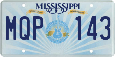 MS license plate MQP143