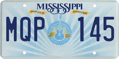 MS license plate MQP145