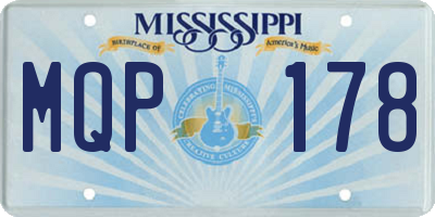 MS license plate MQP178