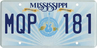 MS license plate MQP181