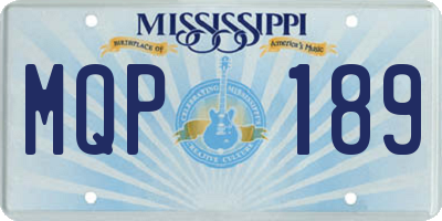 MS license plate MQP189