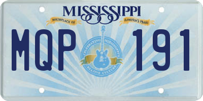 MS license plate MQP191