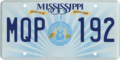 MS license plate MQP192