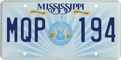 MS license plate MQP194
