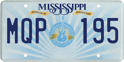 MS license plate MQP195