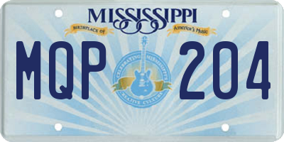 MS license plate MQP204