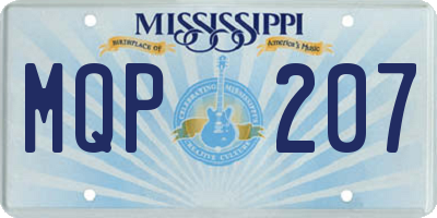 MS license plate MQP207