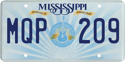 MS license plate MQP209