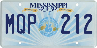 MS license plate MQP212