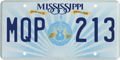 MS license plate MQP213