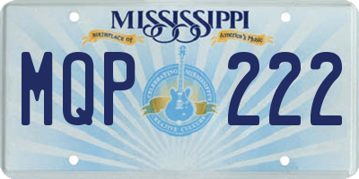 MS license plate MQP222