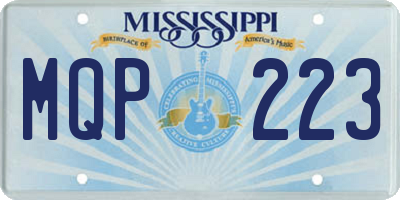 MS license plate MQP223