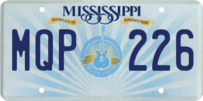 MS license plate MQP226