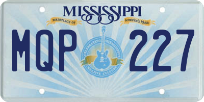 MS license plate MQP227