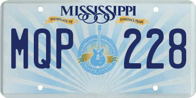 MS license plate MQP228